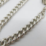 Victorian Sterling Silver Graduating Albert Watch Chain & Vesta 1892 Antique
