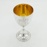 Victorian Sterling Silver Heraldic Crest Chalice Goblet Antique 1885 London