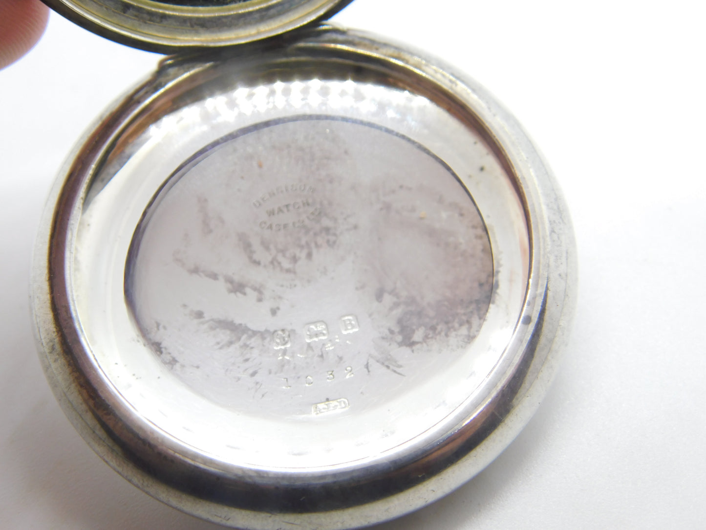 Sterling Silver Engine Turned Makeup Mirror Compact 1926 Birmingham Antique