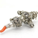 Victorian Sterling Silver, Coral Baby Rattle & Teether Antique 1883 Birmingham