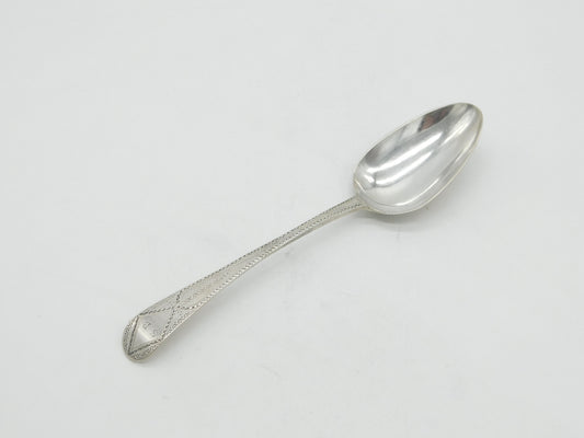 George III Sterling Silver Bright Cut Serving Spoon Antique 1787 London