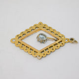 19th Century 15ct Gold & Platinum, Diamond & 1ct Aquamarine Pendant Antique c1890