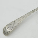 George III Sterling Silver Bright Cut Serving Spoon Antique 1787 London