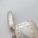 Victorian Sterling Silver Graduating Albert Watch Chain & Vesta 1892 Antique
