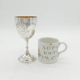 Victorian Sterling Silver Heraldic Crest Chalice Goblet Antique 1885 London