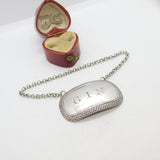 Georgian Sterling Silver 'Gin' Decanter Label 1820 Birmingham Joseph Willmore