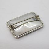 TLM Sterling Silver Mounted Painting Spring Woodland Brooch Antique c1920