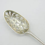 George II Sterling Silver Floral Pattern Mote Spoon Antique c1740 London