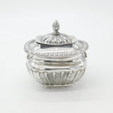 Edwardian Sterling Silver Fluted Tea Caddy Antique 1905 Birmingham