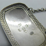 Georgian Sterling Silver 'Gin' Decanter Label 1820 Birmingham Joseph Willmore