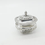 Edwardian Sterling Silver Fluted Tea Caddy Antique 1905 Birmingham