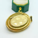 Victorian 15ct Yellow Gold & Seed Pearl Etruscan Revival Locket Antique c1860