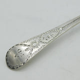 George III Sterling Silver Bright Cut Serving Spoon Antique 1789 London