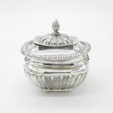 Edwardian Sterling Silver Fluted Tea Caddy Antique 1905 Birmingham