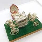 Cast Sterling Silver Royal State Coach Carriage Sculpture 1977 Birmingham