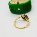 Victorian 18ct Gold & Old Cut Diamond Daisy Flower Cluster Ring Antique c1860