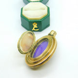 Victorian 15ct Yellow Gold & Seed Pearl Etruscan Revival Locket Antique c1860
