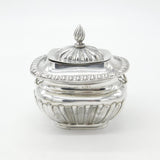 Edwardian Sterling Silver Fluted Tea Caddy Antique 1905 Birmingham