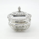 Edwardian Sterling Silver Fluted Tea Caddy Antique 1905 Birmingham