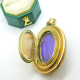 Victorian 15ct Yellow Gold & Seed Pearl Etruscan Revival Locket Antique c1860