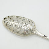 George II Sterling Silver Floral Pattern Mote Spoon Antique c1740 London