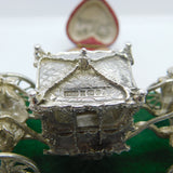 Cast Sterling Silver Royal State Coach Carriage Sculpture 1977 Birmingham