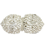 Sterling Silver Stork Bird Floral Nurses Buckle Vintage 1973 Birmingham