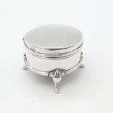 Edwardian Sterling Silver Paw Foot Ring or Trinket Box 1910 Chester Antique