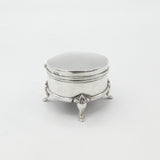 Edwardian Sterling Silver Paw Foot Ring or Trinket Box 1910 Chester Antique