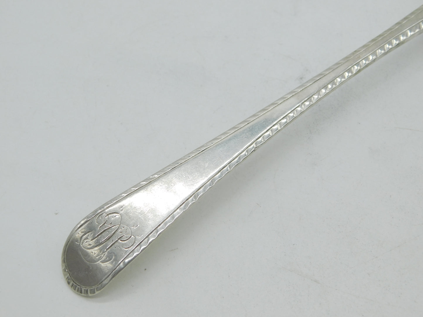 George III Sterling Silver Feather Edge Serving Spoon Antique 1765 London