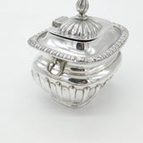 Edwardian Sterling Silver Fluted Tea Caddy Antique 1905 Birmingham