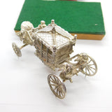 Cast Sterling Silver Royal State Coach Carriage Sculpture 1977 Birmingham