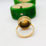Victorian 18ct Gold Cabochon White Opal & Seed Pearl Dress Ring Antique c1860