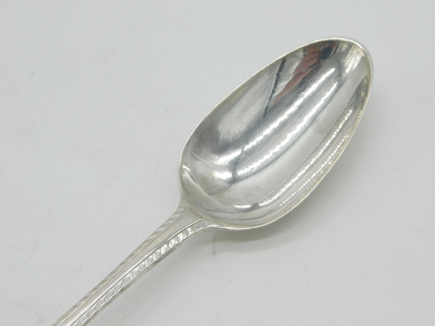 George III Sterling Silver Feather Edge Serving Spoon Antique 1765 London