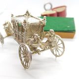 Cast Sterling Silver Royal State Coach Carriage Sculpture 1977 Birmingham