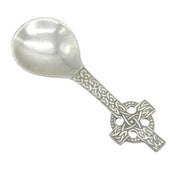Scottish Sterling Silver Celtic Cross Tea Caddy Spoon Antique 1948 Glasgow