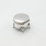 Edwardian Sterling Silver Paw Foot Ring or Trinket Box 1910 Chester Antique