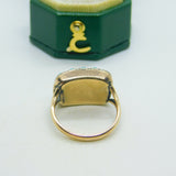 George III 9ct Gold, Turquoise & Hair Weave Mourning Ring Antique c1820