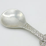 Scottish Sterling Silver Celtic Cross Tea Caddy Spoon Antique 1948 Glasgow