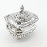 Edwardian Sterling Silver Fluted Tea Caddy Antique 1905 Birmingham