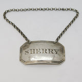 Victorian Sterling Silver Sherry Decanter Label Antique 1851 Birmingham G. Unite