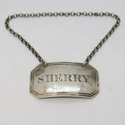 Victorian Sterling Silver Sherry Decanter Label Antique 1851 Birmingham G. Unite