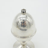 Danish Planished Sterling Silver Regal Egg Cup with Lid Antique c1920 Art Deco