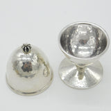 Danish Planished Sterling Silver Regal Egg Cup with Lid Antique c1920 Art Deco