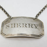 Victorian Sterling Silver Sherry Decanter Label Antique 1851 Birmingham G. Unite