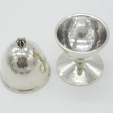 Danish Planished Sterling Silver Regal Egg Cup with Lid Antique c1920 Art Deco