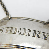 Victorian Sterling Silver Sherry Decanter Label Antique 1851 Birmingham G. Unite
