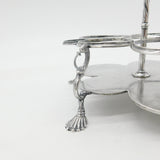 Georgian Sterling Silver Warwick Cruet Stand Crested 1770 London Antique