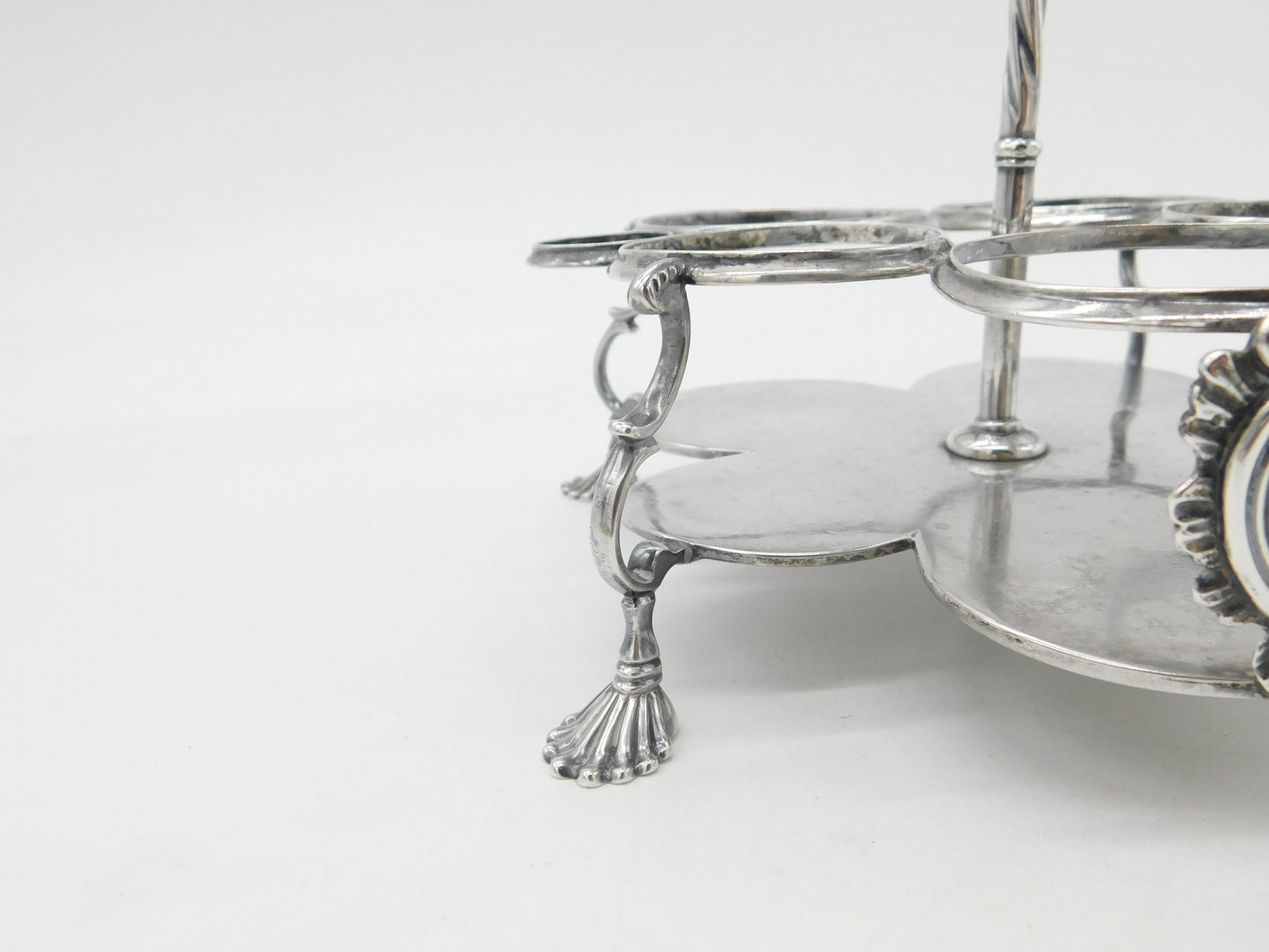 Georgian Sterling Silver Warwick Cruet Stand Crested 1770 London Antique