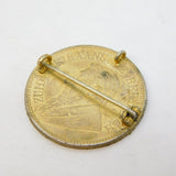19th Century South African Sterling Silver 2 Shilling Coin Brooch Antique 1896